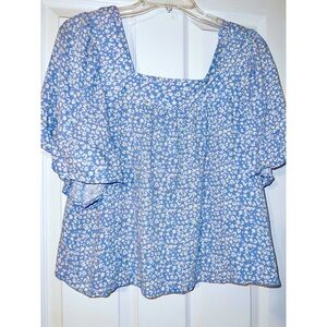 Urban romantics blue crop top blouse.